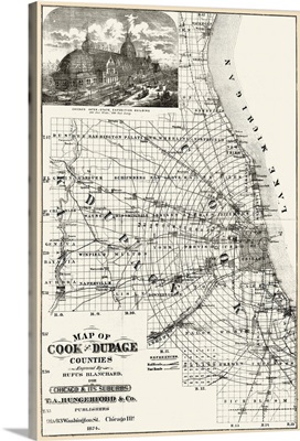 Map, Chicago, 1874