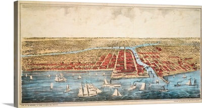 Map, Chicago, c1857