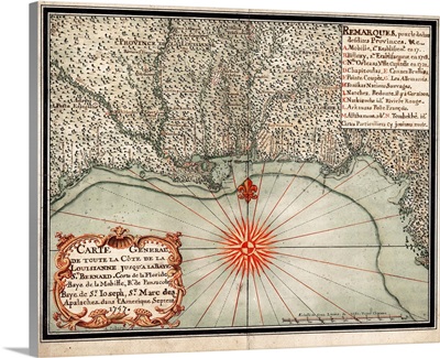 Map, Gulf Coast, 1747