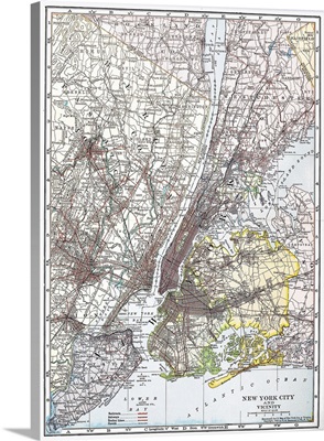 Map: New York Area, 1906