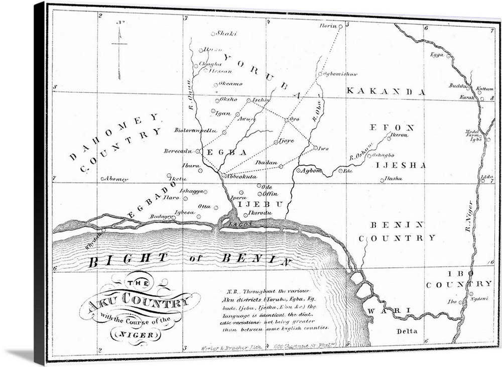Map Of Africa, 1861. Lithographed Map From Robert Campbell's 'A Pilgrimage To My Motherland, An Account Of A Journey Among...