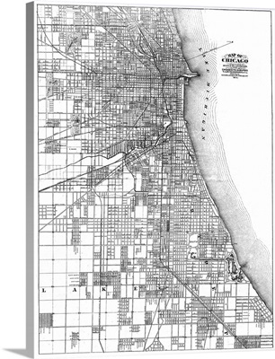 Map Of Chicago, Illinois, And Its Suburbs, 1874