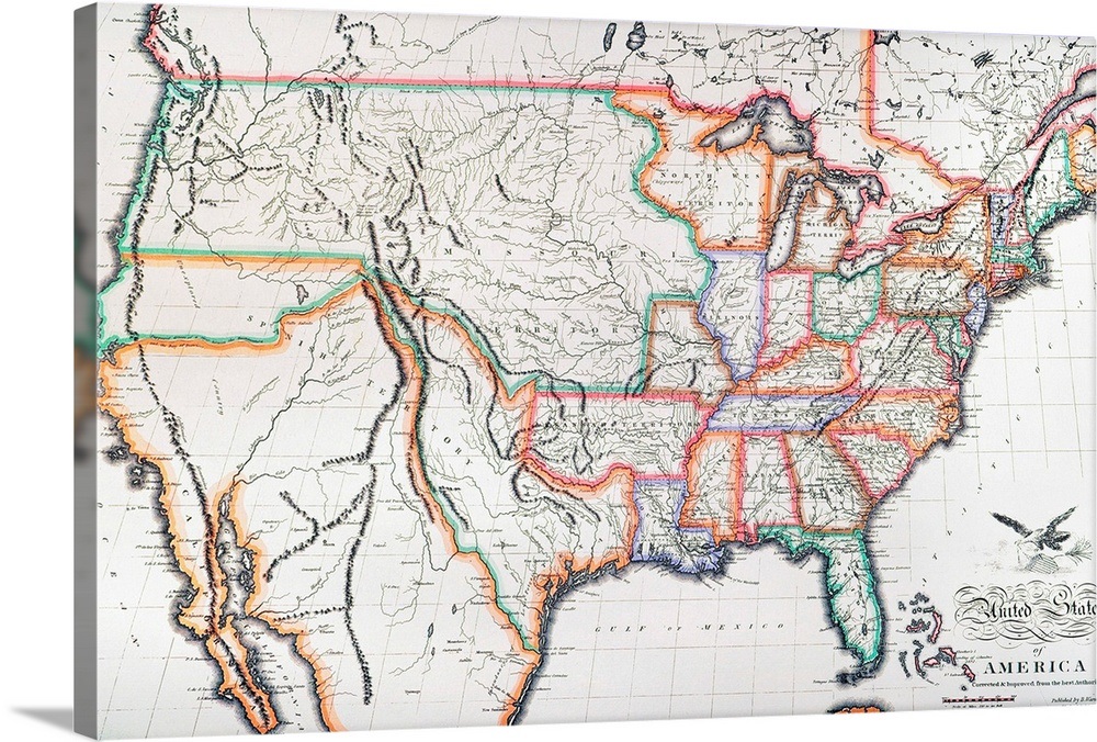 Map, United States, 1820 Wall Art, Canvas Prints, Framed Prints, Wall