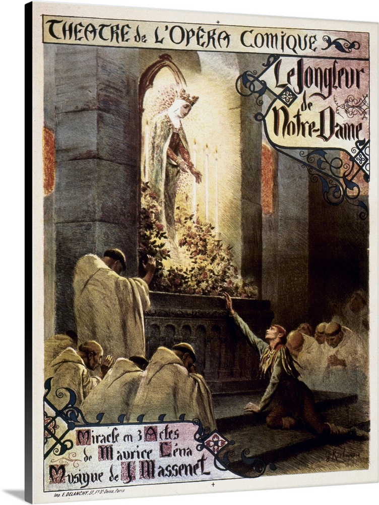 French poster, 1904, for Jules Massenet's opera 'Le Jongleur de Notre-Dame.'