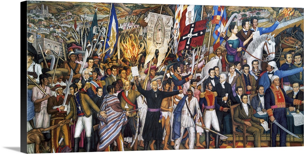 'The Cry of Dolores,' Miguel Hidalgo's call to revolt, 16 September 1810. Detail of the mural by Juan O'Gorman, 20th century.