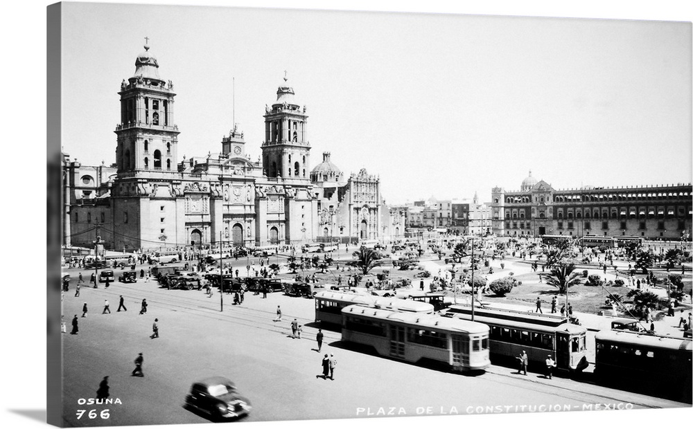 Plaza de la Constitucion, Mexico City. Photograph, c1930.