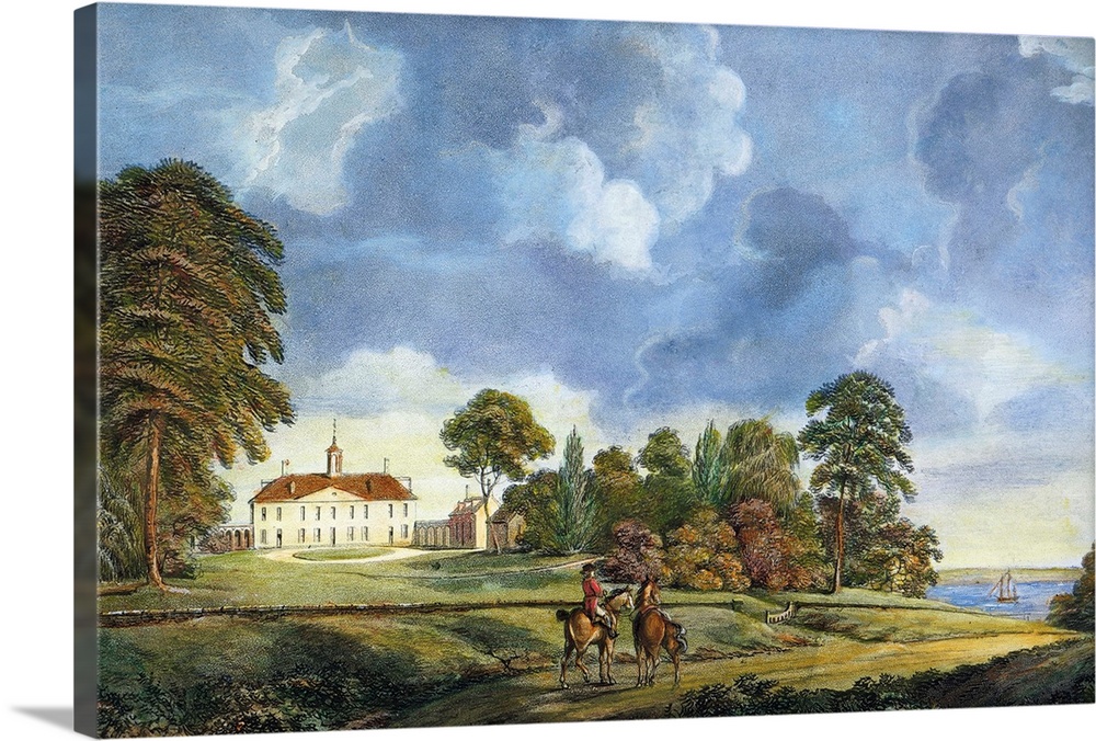 Mount Vernon, 1798. West View Of Mount Vernon, Virginia, the Home Of George Washington On the Potomac River. Aquatint, 179...