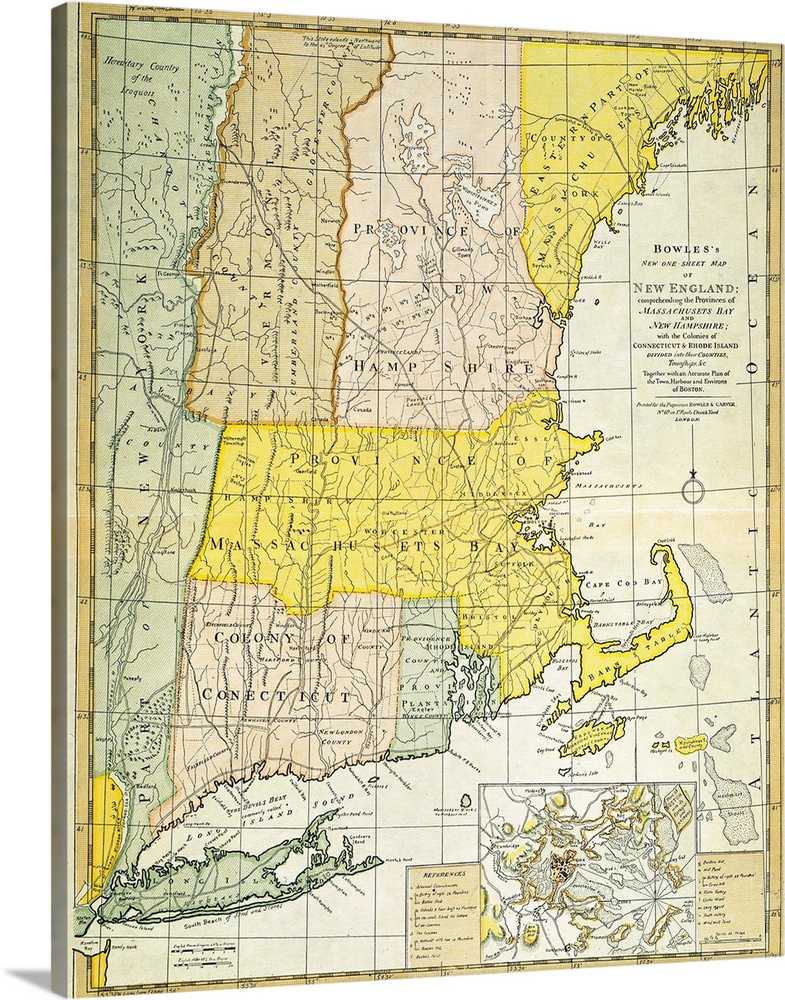 New England Map, C1775. Engraved Map, C1775, Of Colonial New England, thought To Be the Last Such Map Printed Before the A...