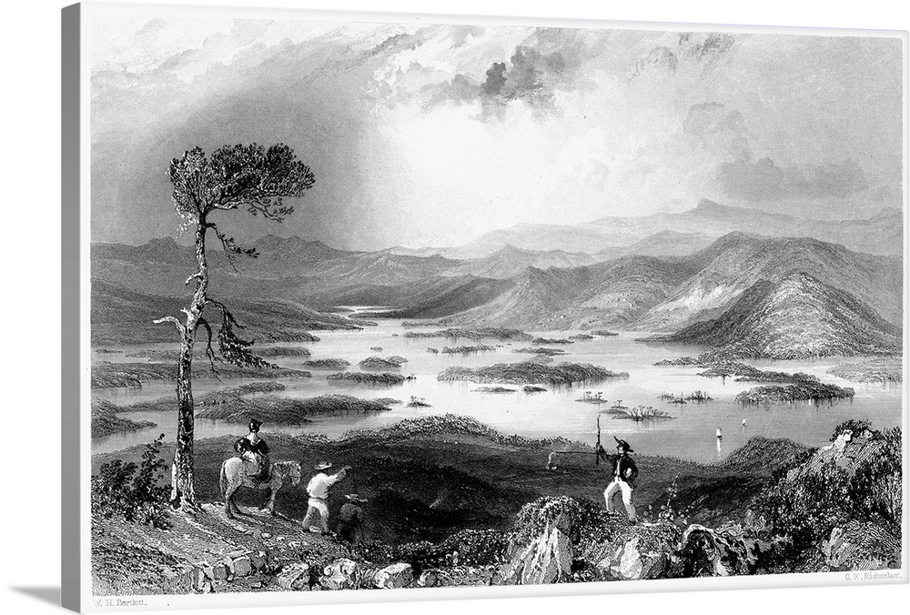 New Hampshire, 1838. View Of Squam Lake, New Hampshire. Line Engraving, English, 1838, After William Henry Bartlett.