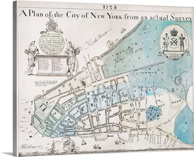 New York City Map, 1728