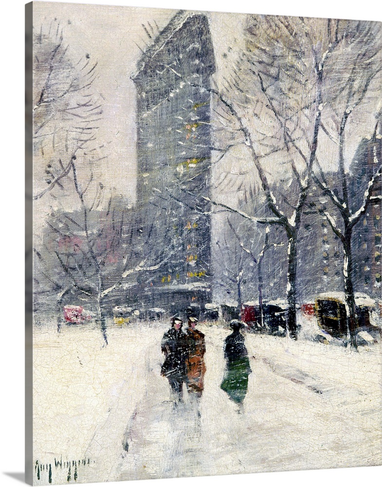 'Madison Square (Flatiron Building).' Oil painting by Guy Wiggins, 1919.