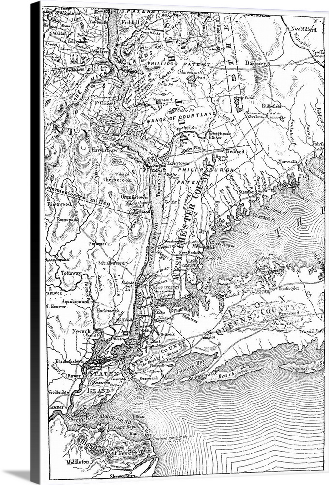 A map of Southern New York and the Hudson River Valley, c1776.