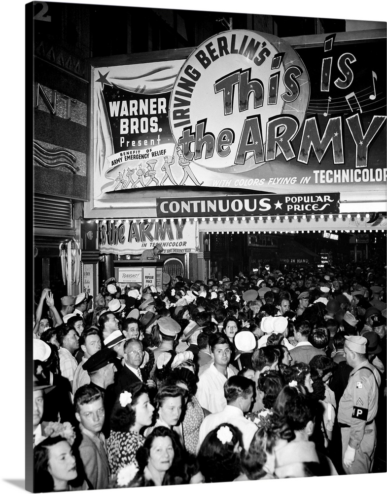 The world premiere of 'This is the Army' at the Hollywood Theatre, Broadway, New York City, 1943.
