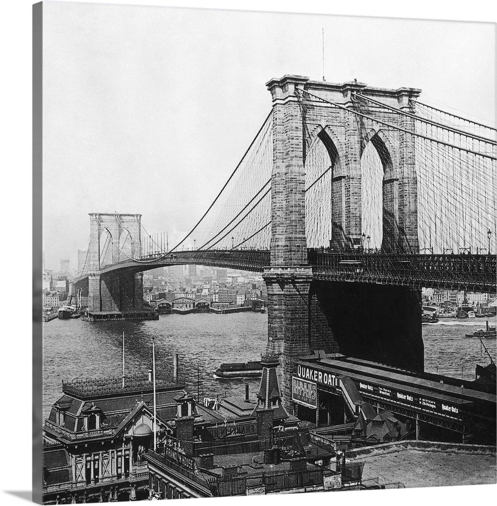 View of the Brooklyn Bridge: from a stereograph, 1901.