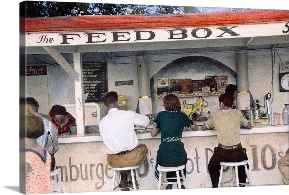 Ohio, Luncheonette, 1938. The Luncheonette At Buckeye Lake Amusement Park, Ohio. Oil Over A Photograph By Ben Shahn, 1938.