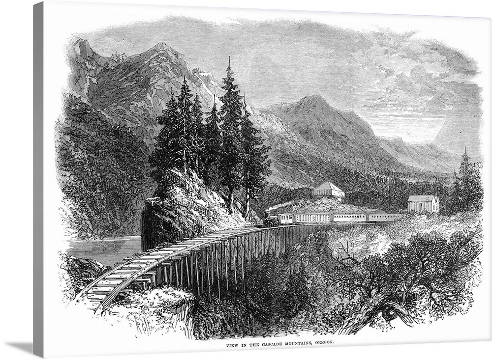 Oregon, Cascade Mountains, 1866 Wall Art, Canvas Prints, Framed Prints