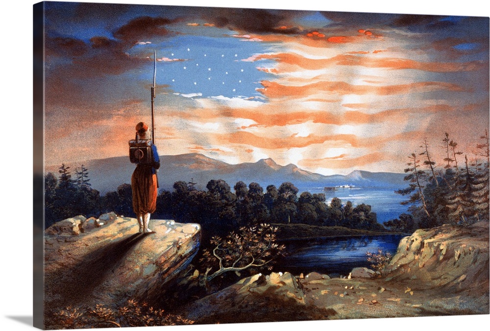 Bauly, Heaven Born Banner. 'Our Heaven Born Banner.' Lithograph, William Bauly, C1861.