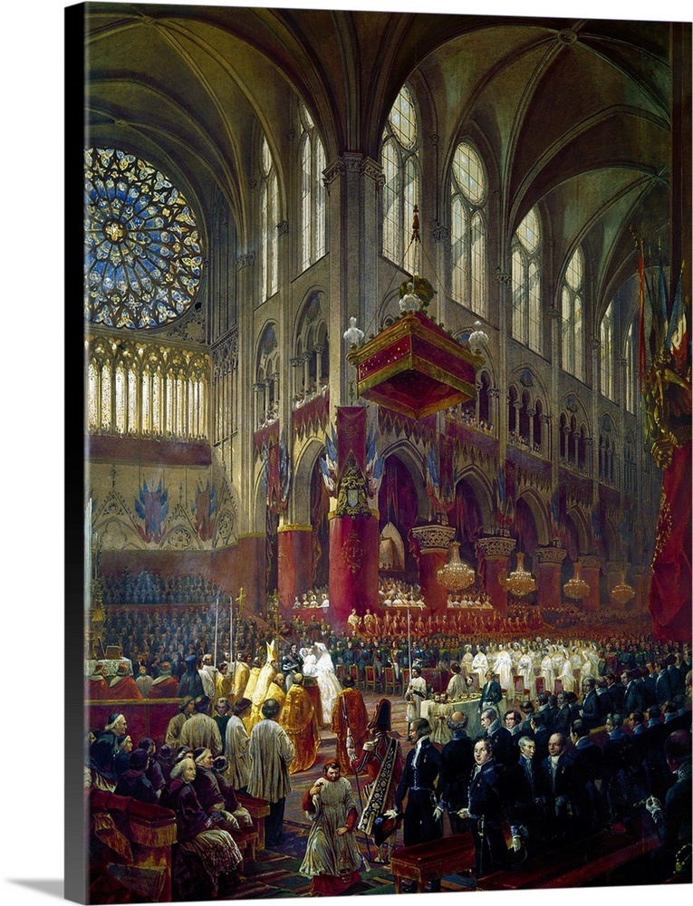 The Baptism of the Count of Paris at Notre Dame. Oil on canvas by Eug?ne Viollet-le-Duc, 1841, a few years before he began...