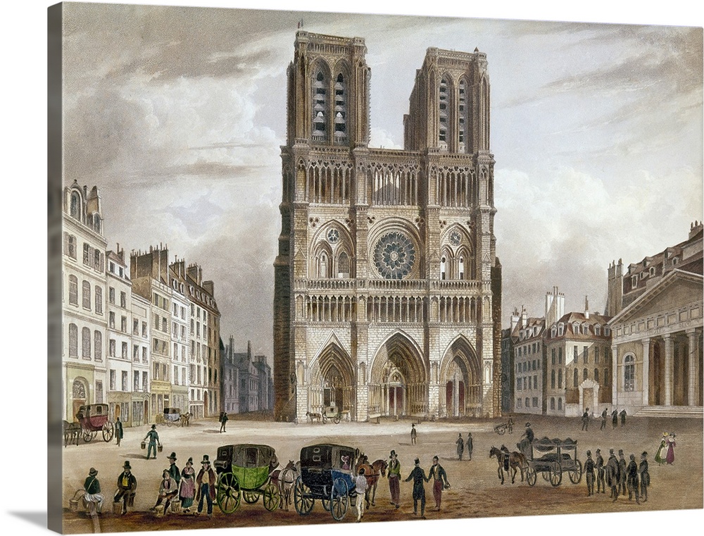 Paris Notre Dame C 1825 Wall Art Canvas Prints Framed Ls Great Big - Notre Dame Cathedral Wall Art