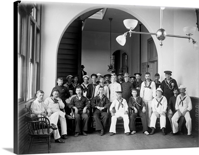 Patients at the Brooklyn Navy Yard Hospital in Brooklyn, New York, 1900