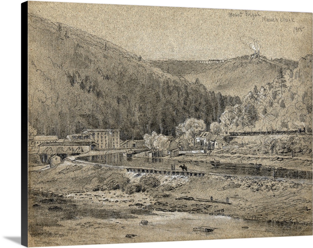 Pennsylvania, Mauch Chunk. View Of Mount Pisgah In Mauch Chunk, Pennsylvania. Drawing By James Fuller Queen, C1820.