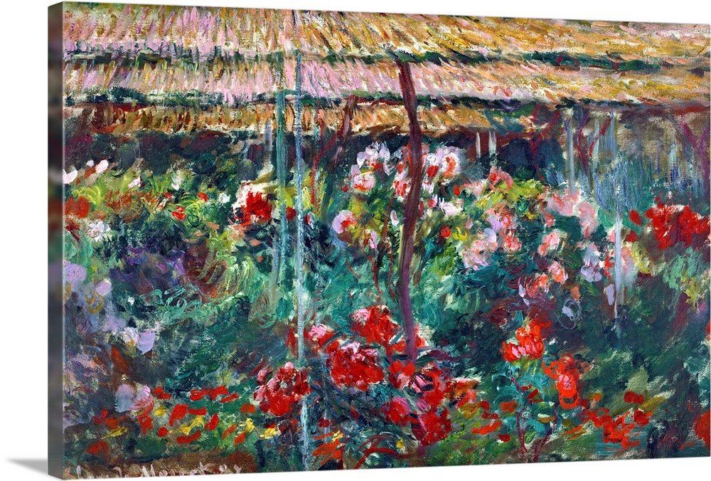 Monet, Peony Garden, 1887. Oil On Canvas, Claude Monet, 1887.