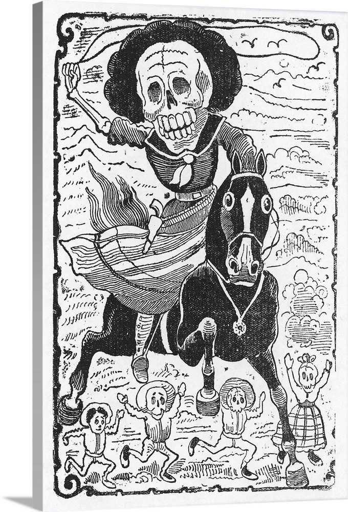 revolucionaria (Revolutionary calavera). Zinc engraving, 1910-13, by Jos? Guadalupe Posada.