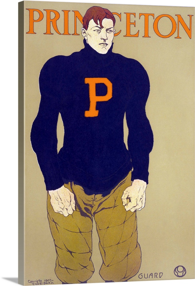 Poster for the Princeton University football team. Chromolithograph by Edward Penfield, c1907.