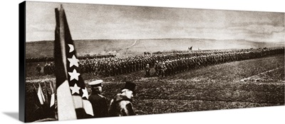 President Wilson and General Pershing review US Troops, Chaumont, France, 1919