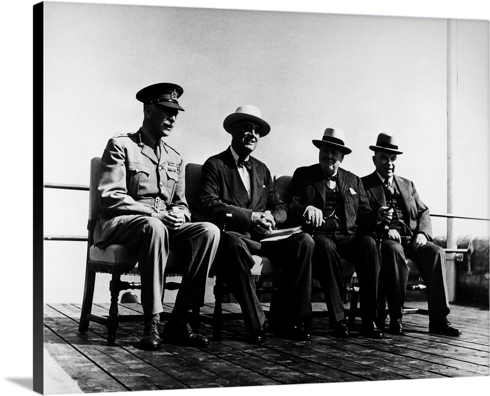 Allied leaders of World War II at the Second Quebec Conference, September 1944. From left: Lord Athlone, Franklin D. Roose...