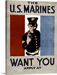 Recruiting poster for the U.S. Marines Corps during World War II image thumbnail