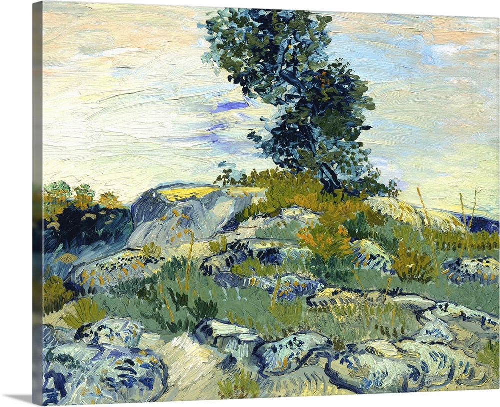 Van Gogh, Rocks, 1888. 'Rocks With Oak Tree.' Oil On Canvas, Vincent Van Gogh, July 1888.