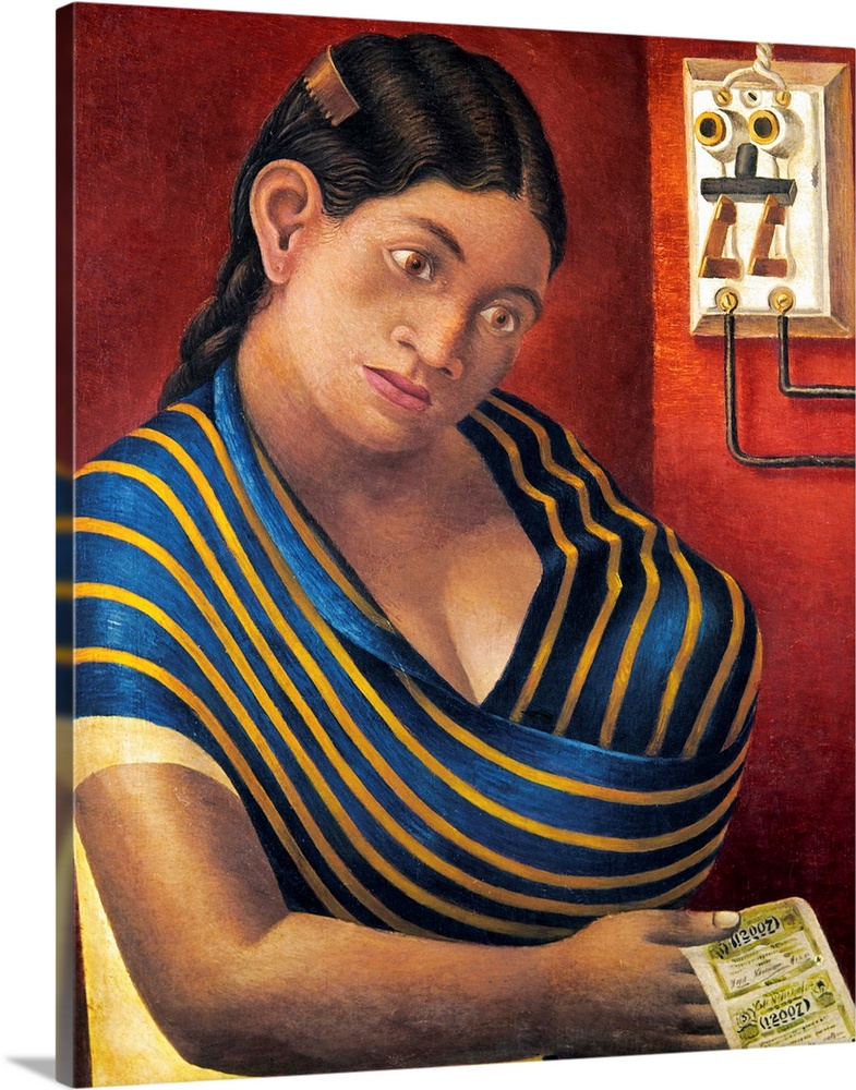 A Mexican woman nurses her child as she sells lottery tickets. Oil on canvas by Antonio Ruiz, 1932.