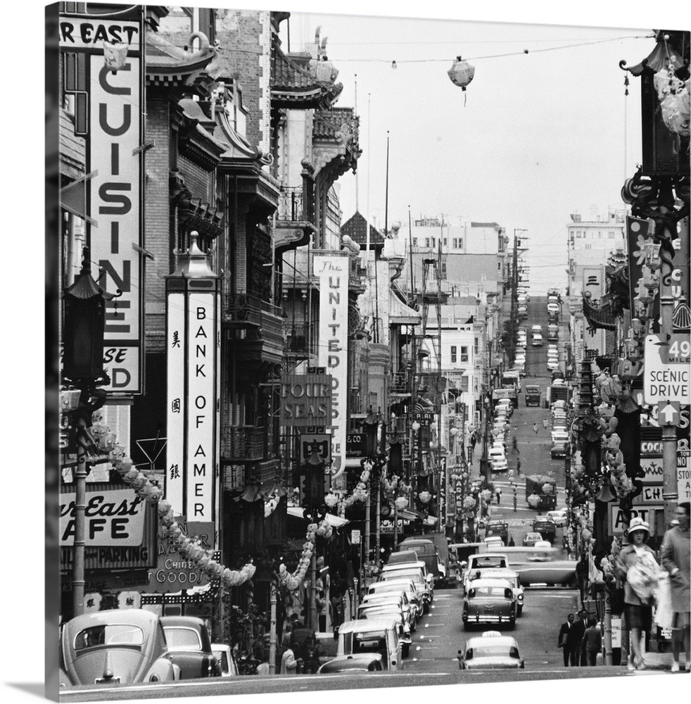 San Francisco, Chinatown. A View Of Chinatown In San Francisco, California. Photograph, C1965.