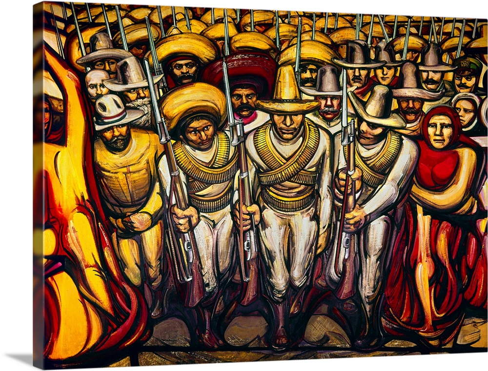 Detail from the mural, 'Revolution Against the Porfirio Dictatorship,' by David Alfaro Siqueiros, c1952-54.