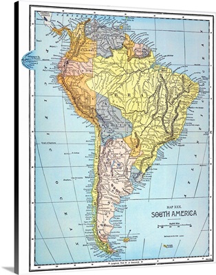 South America, Map, c1890