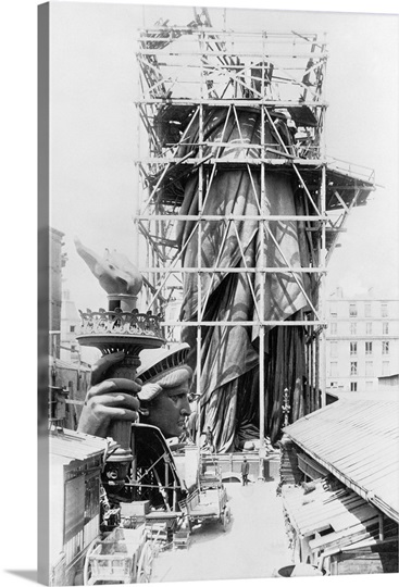 Statue Of Liberty, C.1883, under construction in Paris Photo Canvas ...