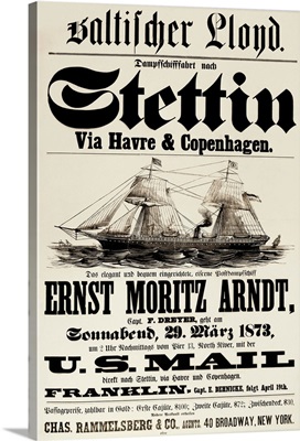Steamship Poster, 1873