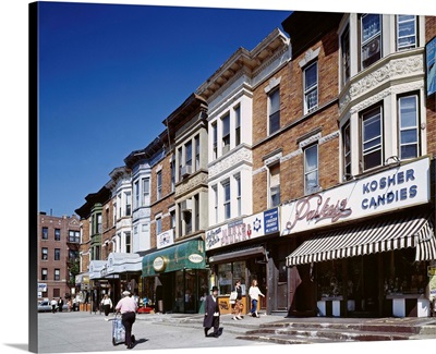 Storefronts in the Boro Park neighborhood of Brooklyn