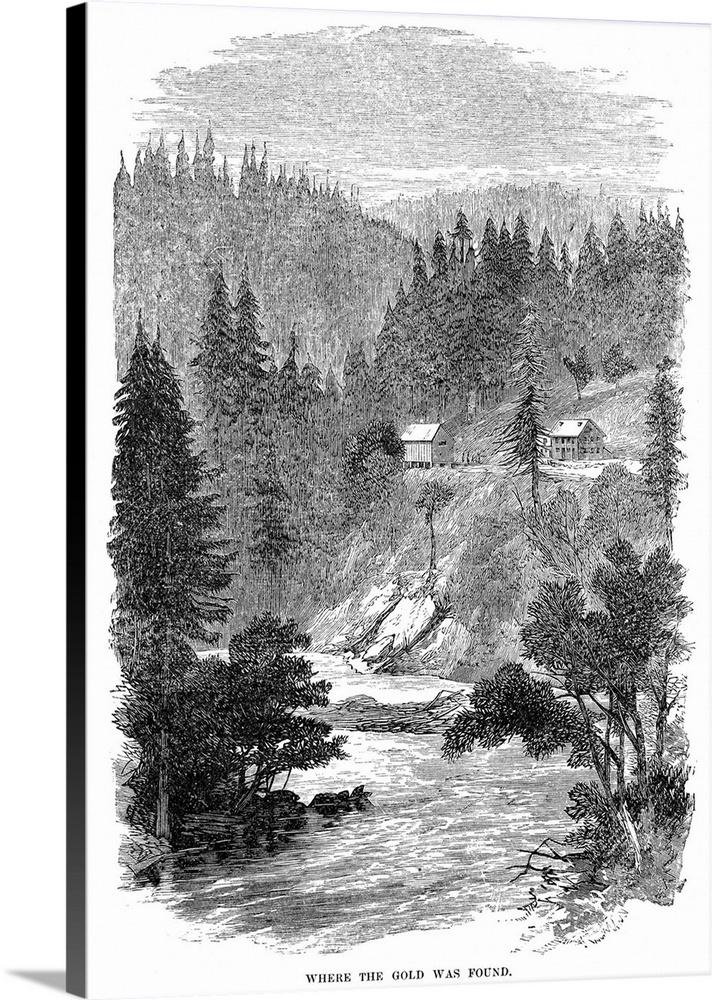 Sutter's Mill, 1848. John A. Sutter's Sawmill At Coloma, California, Where James W. Marshall Discovered Gold On 24 January...