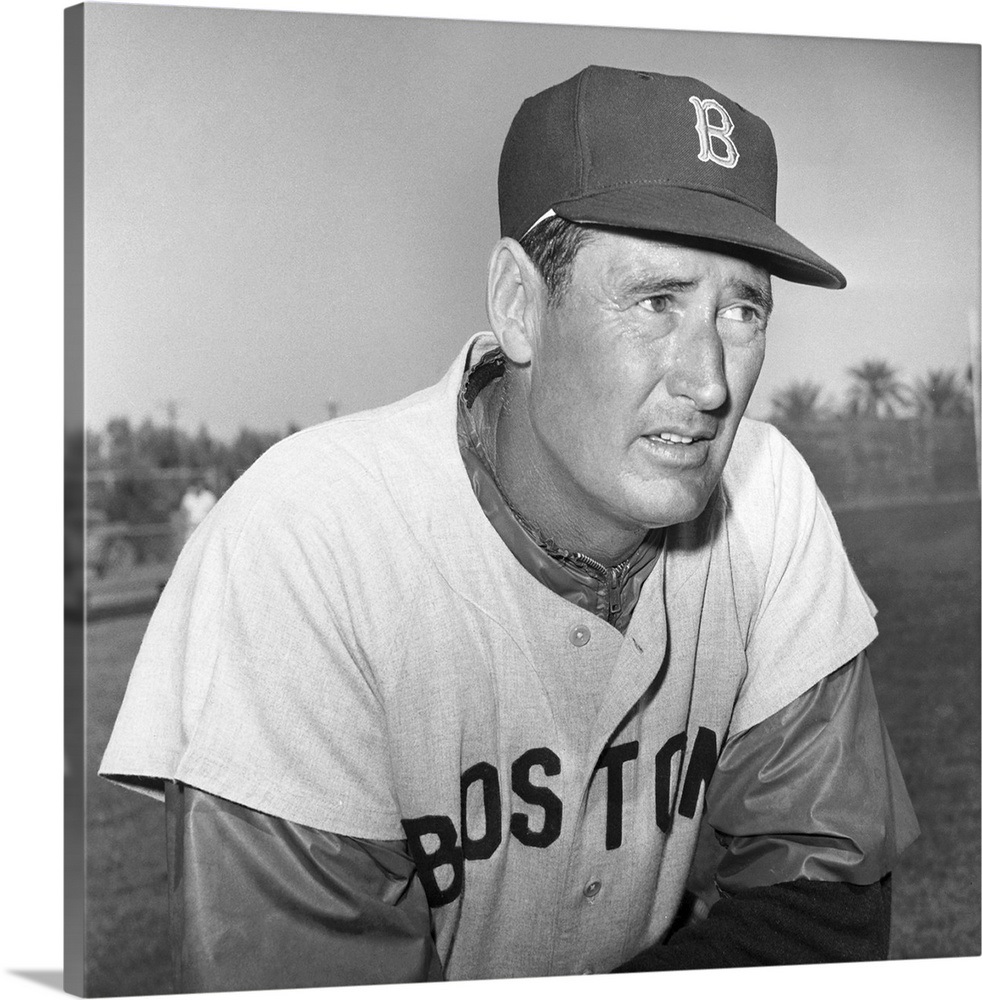 Ted Williams As A Member Of The Boston Red Sox 1957 Wall Art Canvas