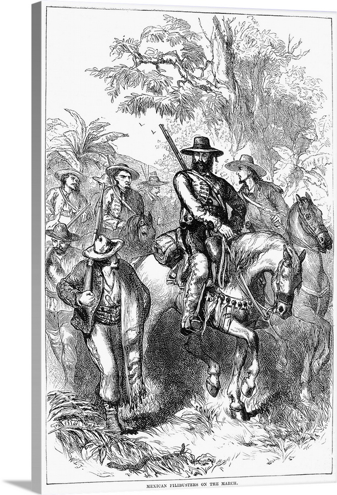 Texas, Mexican Filibusters. Mexican Filibusters, Or Freebooters, On the March In Texas In Defiance Of General Santa Anna's...