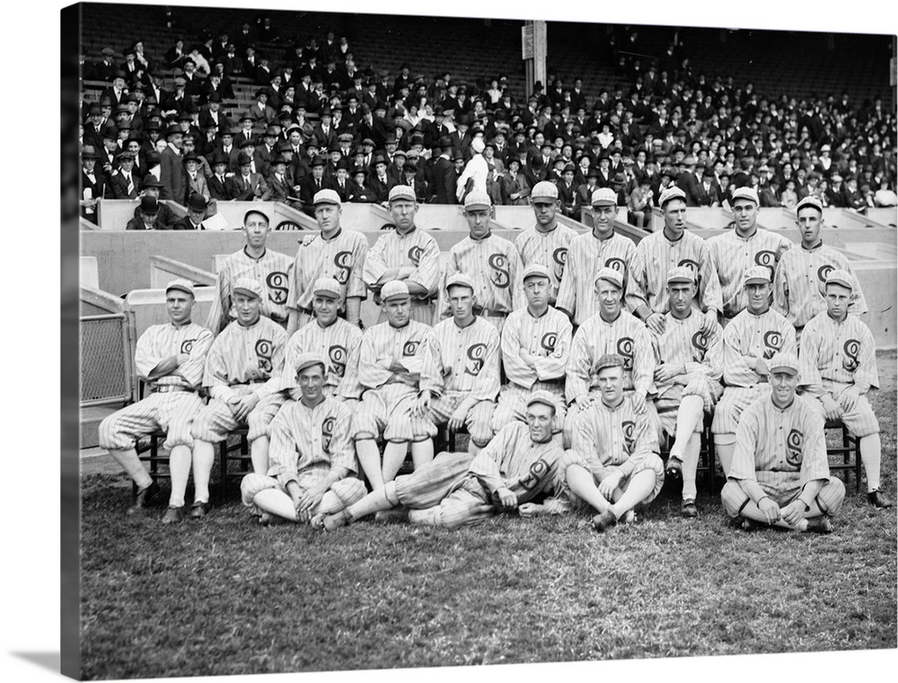 The 1919 Chicago White Sox at Comiskey Park in Chicago, Illinois | Large Solid-Faced Canvas Wall Art Print | Great Big Canvas