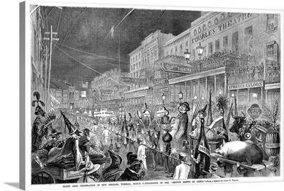 The Mardi Gras Parade In New Orleans, 1867
