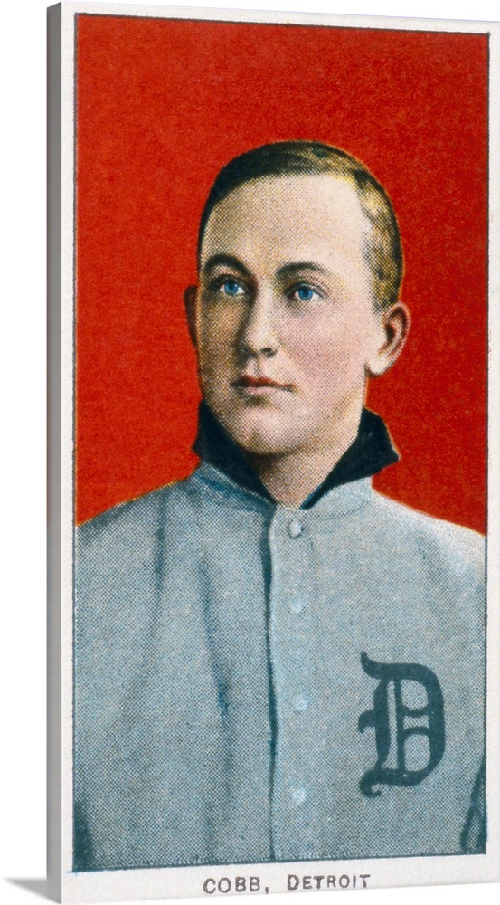 Tyrus Raymond Cobb. American baseball player. On an American baseball card as a member of the Detroit Tigers, c1910.