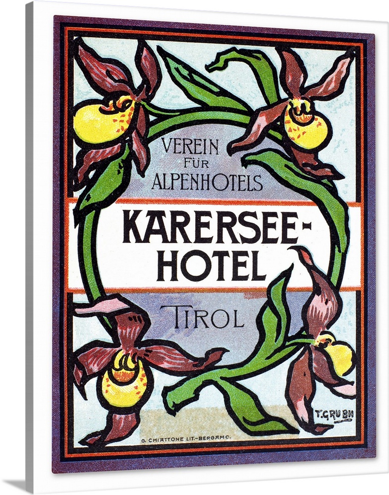 Luggage label from the Karersee Hotel in Tirol, Austria, early 20th century.