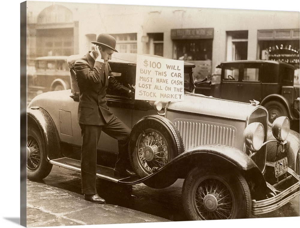 An unlucky speculator, one Walter Thornton of New York, offering to sell his roadster, October 30, 1929.