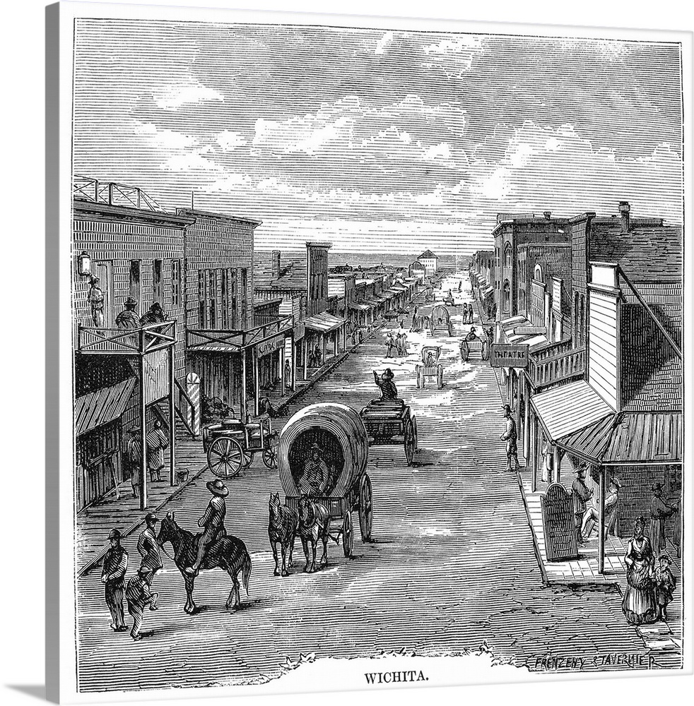 Wichita, Kansas, 1874. Wichita, Kansas In 1874, Six Years After the City Was Founded On the Chisholm Trail. Contemporary A...