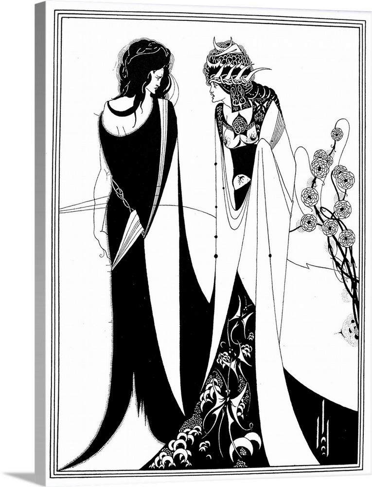 'John and Salome.' Pen and ink drawing by Aubrey Beardsley for Oscar Wilde's 'Salome.'