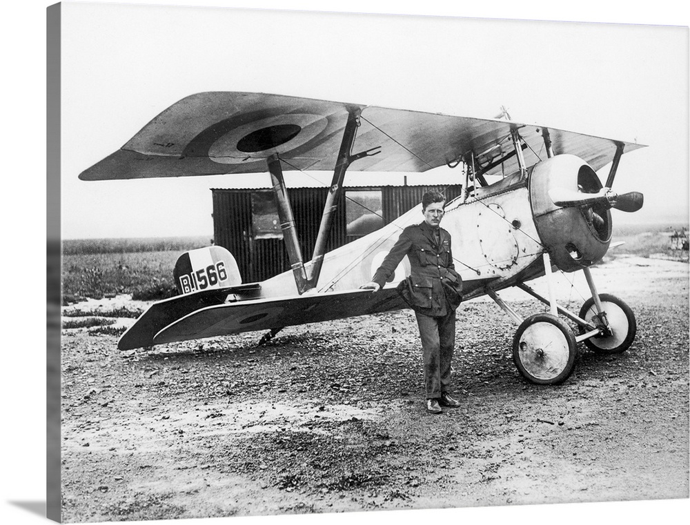 (1894-1956). Canadian World War I pilot and Air Marshal. Photographed with a Nieuport 17 biplane with the British Royal Ai...